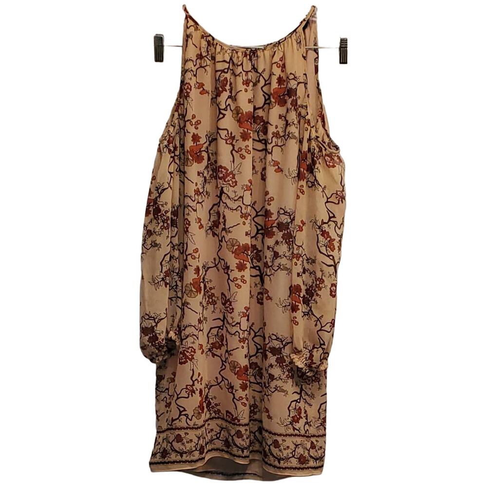 Max Edition Women's Cold Shoulder Sheer Arms Tunic Dress Size Small